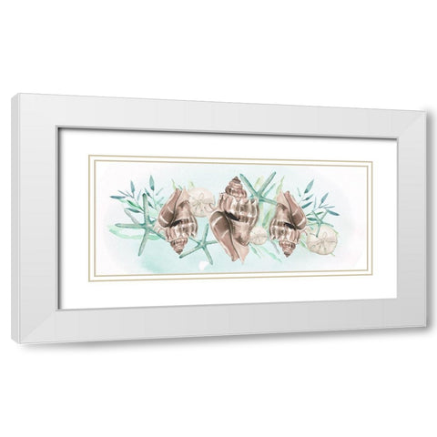 Coastal Vibes Collection D White Modern Wood Framed Art Print with Double Matting by Parker, Jennifer Paxton