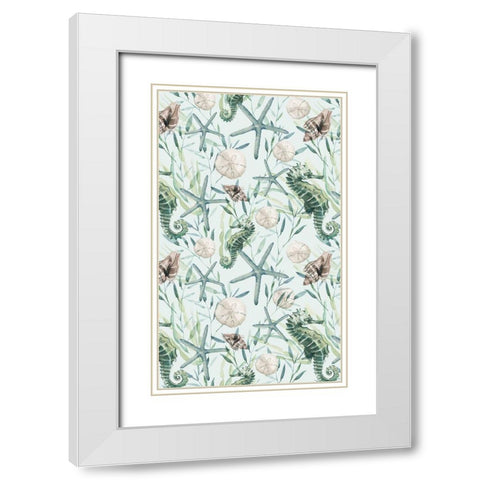 Coastal Vibes Collection E White Modern Wood Framed Art Print with Double Matting by Parker, Jennifer Paxton