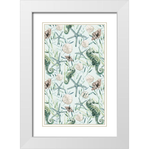 Coastal Vibes Collection E White Modern Wood Framed Art Print with Double Matting by Parker, Jennifer Paxton