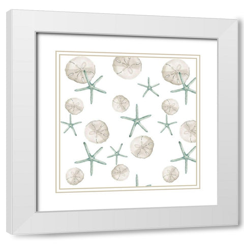 Coastal Vibes Collection I White Modern Wood Framed Art Print with Double Matting by Parker, Jennifer Paxton