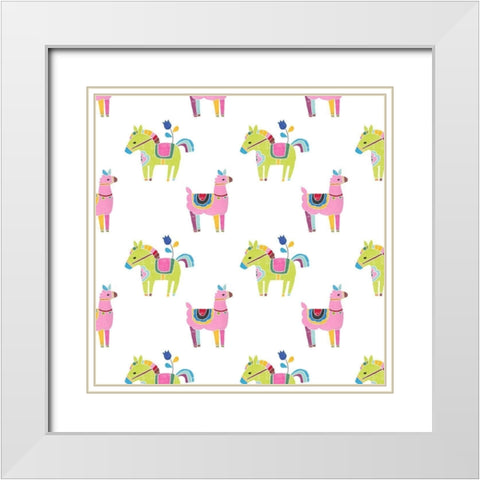 Folklorica Collection I White Modern Wood Framed Art Print with Double Matting by Vess, June Erica