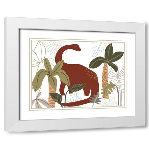 Mighty Dinos Collection A White Modern Wood Framed Art Print with Double Matting by Vess, June Erica
