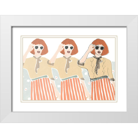 Fashion Vignette Collection A White Modern Wood Framed Art Print with Double Matting by Vess, June Erica