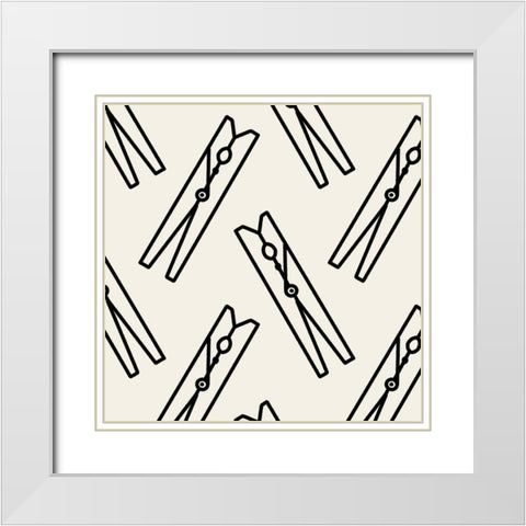 Laundry Room Collection F White Modern Wood Framed Art Print with Double Matting by Barnes, Victoria