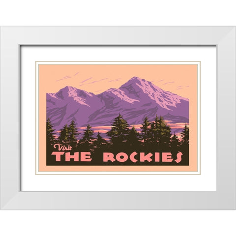 American Wayfarer Collection A White Modern Wood Framed Art Print with Double Matting by Green, Jacob