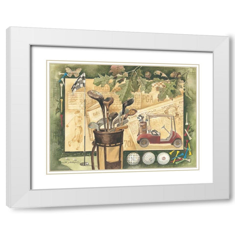 Golf Cart White Modern Wood Framed Art Print with Double Matting by Phillips, Anita