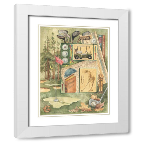Golfers Digest White Modern Wood Framed Art Print with Double Matting by Phillips, Anita