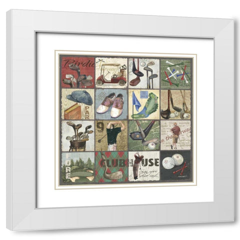 Golf Sampler II White Modern Wood Framed Art Print with Double Matting by Phillips, Anita