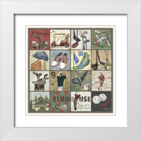 Golf Sampler II White Modern Wood Framed Art Print with Double Matting by Phillips, Anita