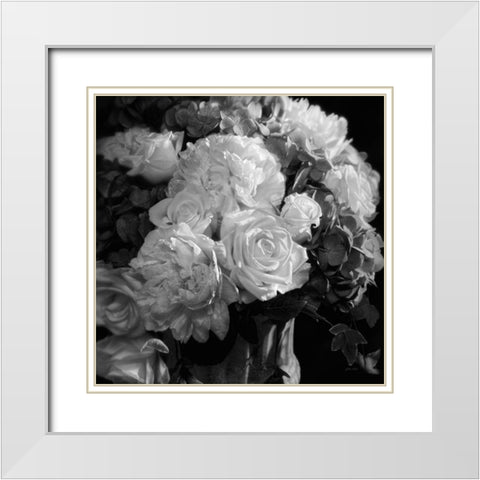 Rhapsody in Bloom - BandW White Modern Wood Framed Art Print with Double Matting by Bogle, Collin