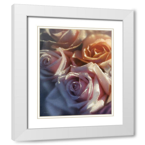 Rose Pedals White Modern Wood Framed Art Print with Double Matting by Bogle, Collin