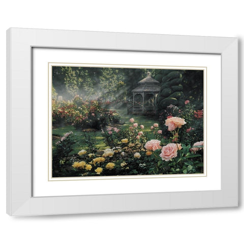 Rose Garden - Paradise Found White Modern Wood Framed Art Print with Double Matting by Bogle, Collin