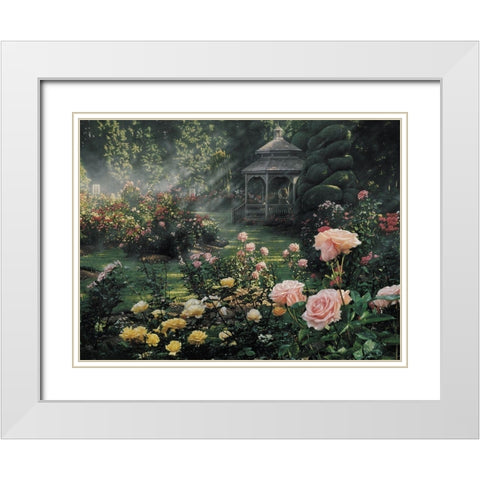 Rose Garden - Paradise Found White Modern Wood Framed Art Print with Double Matting by Bogle, Collin