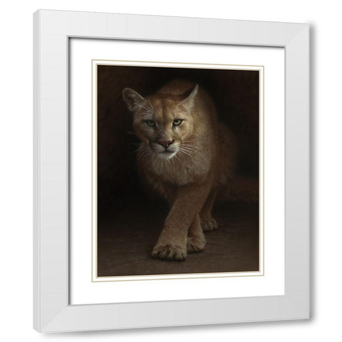 Cougar - Emergence White Modern Wood Framed Art Print with Double Matting by Bogle, Collin