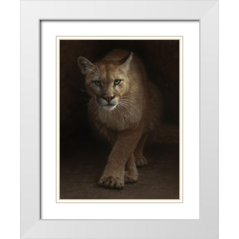 Cougar - Emergence White Modern Wood Framed Art Print with Double Matting by Bogle, Collin