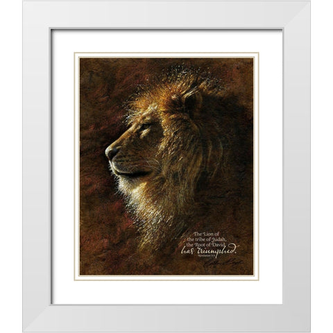 His Majesty - Revelations Verse White Modern Wood Framed Art Print with Double Matting by Bogle, Collin