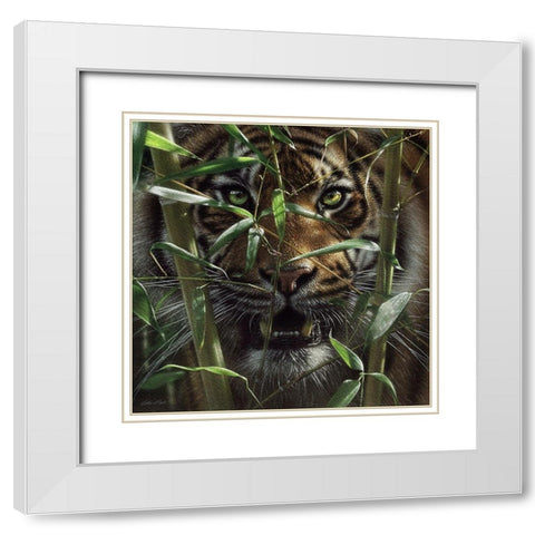 Hungry Eyes White Modern Wood Framed Art Print with Double Matting by Bogle, Collin