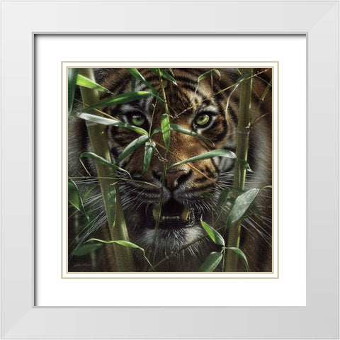 Hungry Eyes White Modern Wood Framed Art Print with Double Matting by Bogle, Collin
