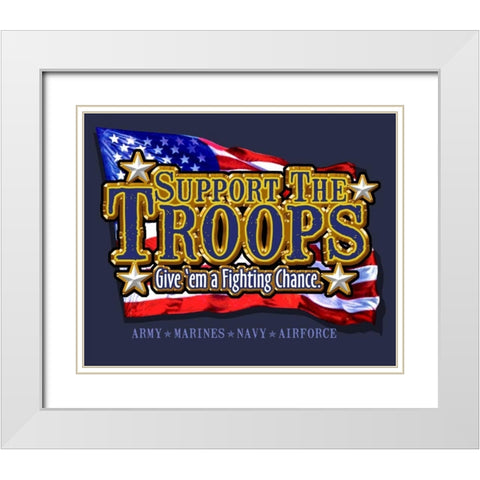 Support Troops White Modern Wood Framed Art Print with Double Matting by Baldwin, Jim