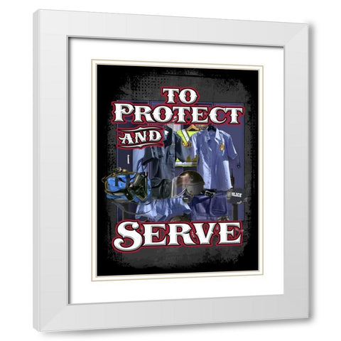 Protect and Serve White Modern Wood Framed Art Print with Double Matting by Baldwin, Jim