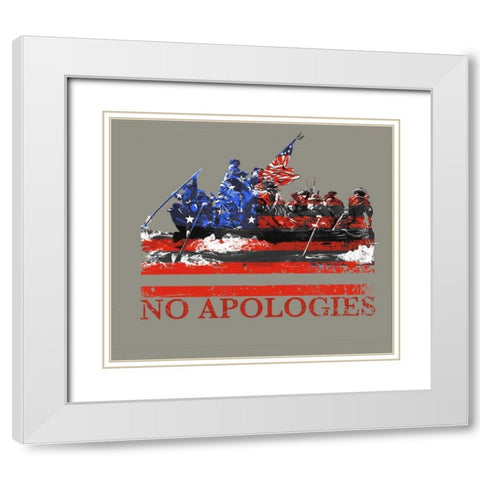 No Apologies White Modern Wood Framed Art Print with Double Matting by Baldwin, Jim