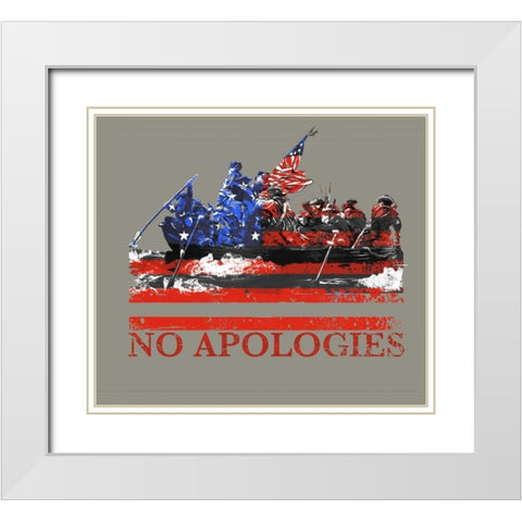 No Apologies White Modern Wood Framed Art Print with Double Matting by Baldwin, Jim