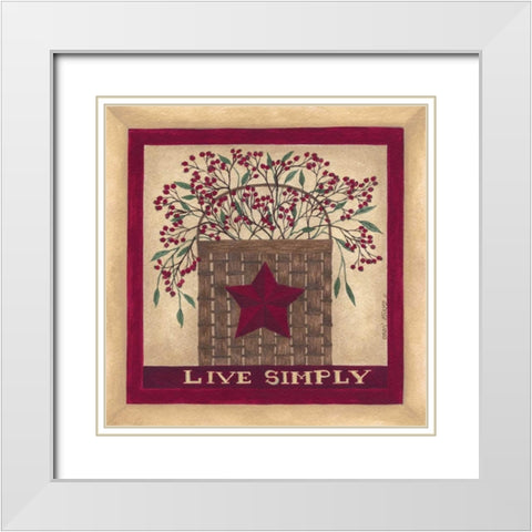 Live Simply White Modern Wood Framed Art Print with Double Matting by Shamp, Cindy