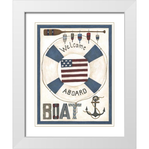 Welcome Aboard White Modern Wood Framed Art Print with Double Matting by Shamp, Cindy