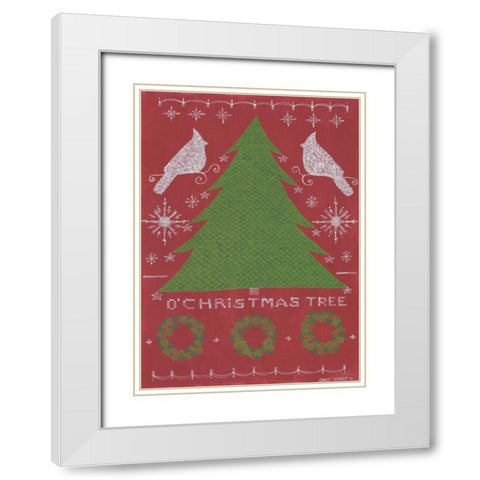 O Christmas Tree White Modern Wood Framed Art Print with Double Matting by Shamp, Cindy