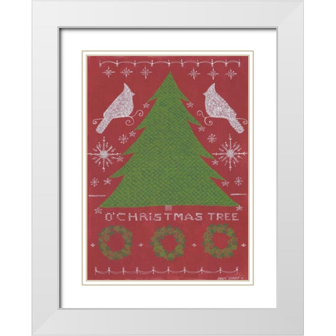 O Christmas Tree White Modern Wood Framed Art Print with Double Matting by Shamp, Cindy