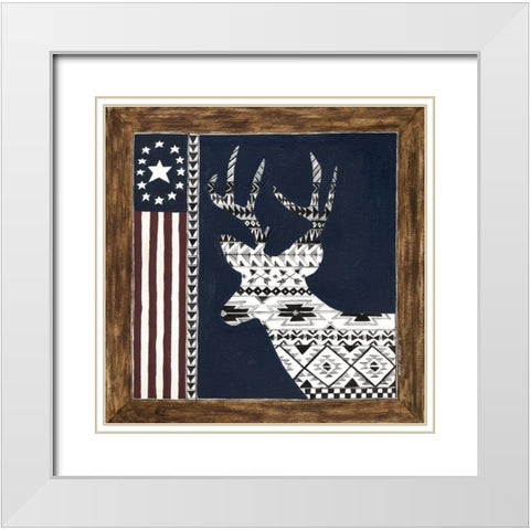 Buck White Modern Wood Framed Art Print with Double Matting by Shamp, Cindy
