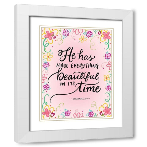 Its Time White Modern Wood Framed Art Print with Double Matting by Batista, Dee