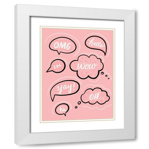 Words White Modern Wood Framed Art Print with Double Matting by Batista, Dee