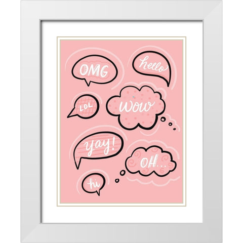 Words White Modern Wood Framed Art Print with Double Matting by Batista, Dee