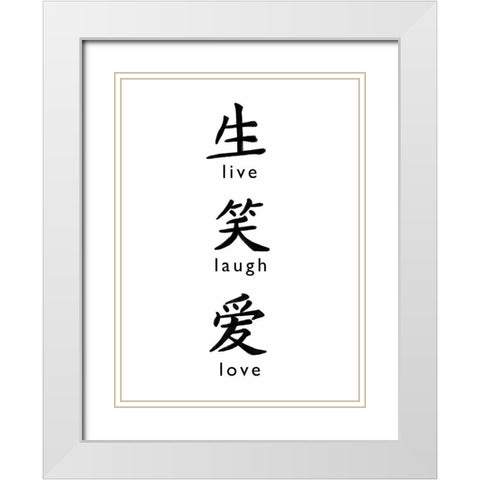 Live Laugh Love White Modern Wood Framed Art Print with Double Matting by Tyndall, Elizabeth