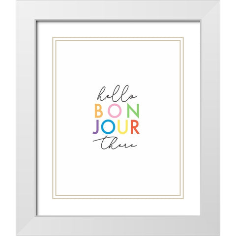 Hello There White Modern Wood Framed Art Print with Double Matting by Tyndall, Elizabeth