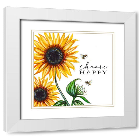 Choose Happy White Modern Wood Framed Art Print with Double Matting by Tyndall, Elizabeth