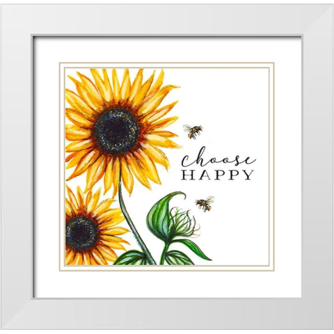 Choose Happy White Modern Wood Framed Art Print with Double Matting by Tyndall, Elizabeth