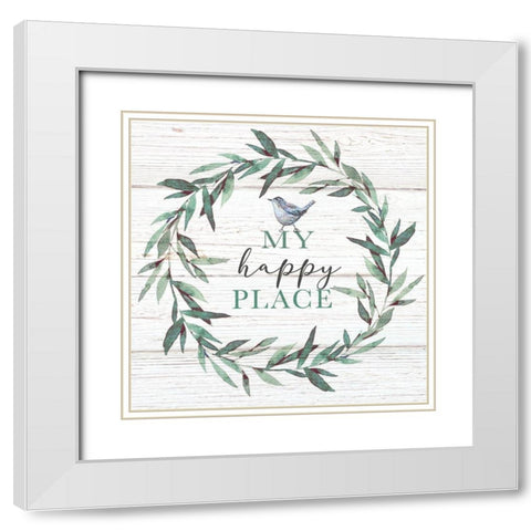 My Happy Place White Modern Wood Framed Art Print with Double Matting by Tyndall, Elizabeth