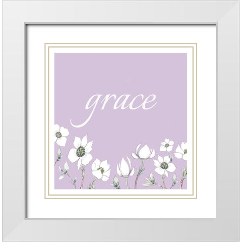 Grace White Modern Wood Framed Art Print with Double Matting by Tyndall, Elizabeth