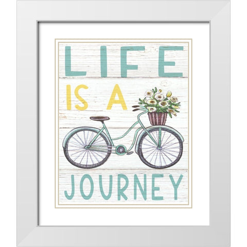 Life is a Journey White Modern Wood Framed Art Print with Double Matting by Tyndall, Elizabeth