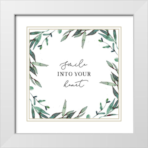 Smile White Modern Wood Framed Art Print with Double Matting by Tyndall, Elizabeth