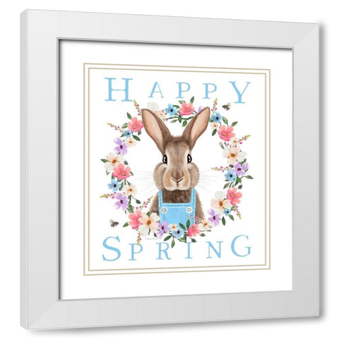 Happy Spring White Modern Wood Framed Art Print with Double Matting by Tyndall, Elizabeth