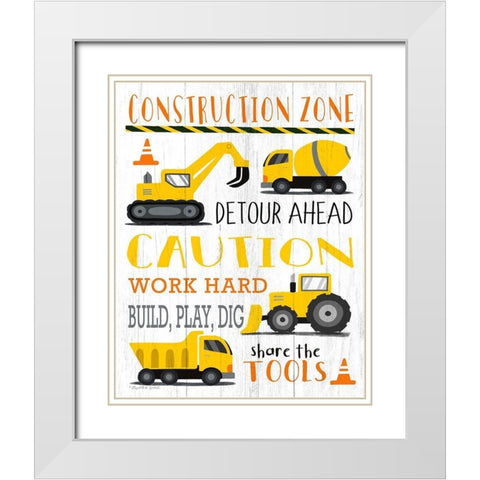 Construction Zone White Modern Wood Framed Art Print with Double Matting by Tyndall, Elizabeth