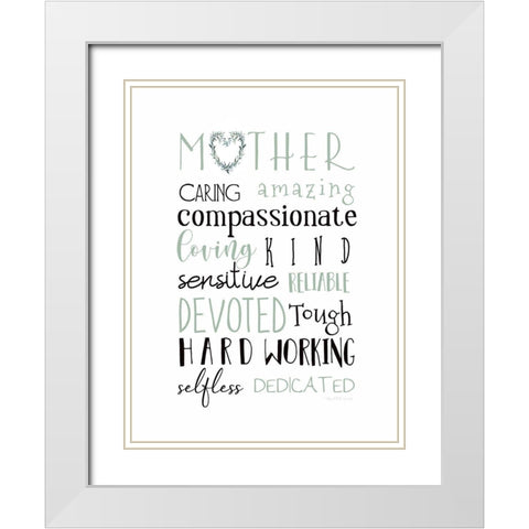 Mother White Modern Wood Framed Art Print with Double Matting by Tyndall, Elizabeth