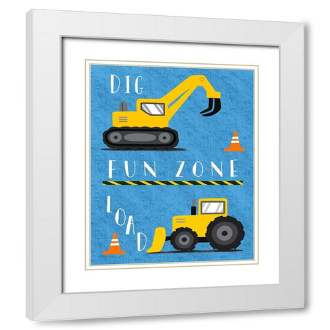 Fun Zone White Modern Wood Framed Art Print with Double Matting by Tyndall, Elizabeth