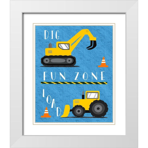 Fun Zone White Modern Wood Framed Art Print with Double Matting by Tyndall, Elizabeth
