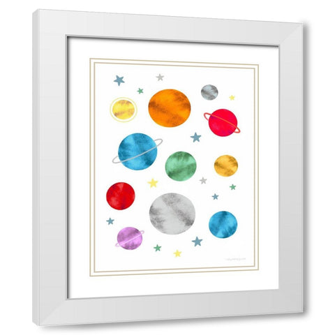 Planets White Modern Wood Framed Art Print with Double Matting by Tyndall, Elizabeth