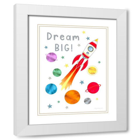Dream Big White Modern Wood Framed Art Print with Double Matting by Tyndall, Elizabeth