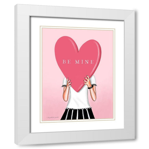 Be Mine White Modern Wood Framed Art Print with Double Matting by Tyndall, Elizabeth